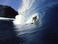 Surfer Riding a Wave