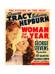 Woman of the Year, Spencer Tracy, Katharine Hepburn on window card, 1942